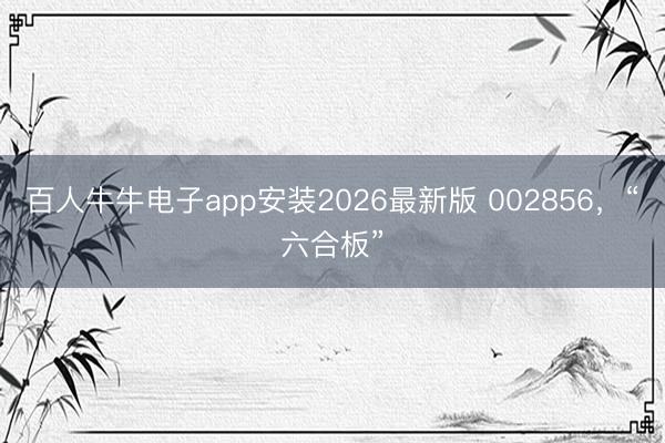 百人牛牛电子app安装2026最新版 002856，“六合板”